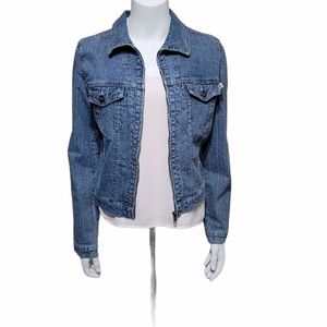 Adorable PLUGG denim jean jacket JUNIOR size L